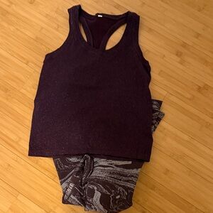 Athleta plum/ purple workout set